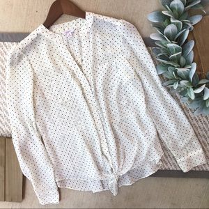 Candie’s White Blouse with Black Polka Dots & Lace
